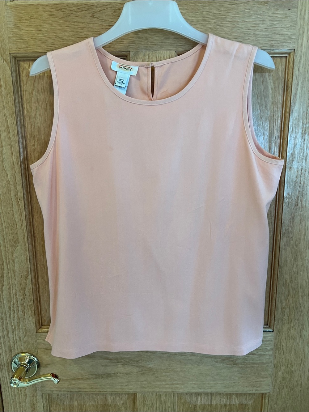 Talbots Peach Sleeveless Shell Sleeveless Tank Top - Large